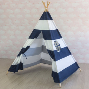 Alcazie Tent/Tepee - Blue and White Striped