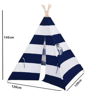 Alcazie Tent/Tepee - Blue and White Striped