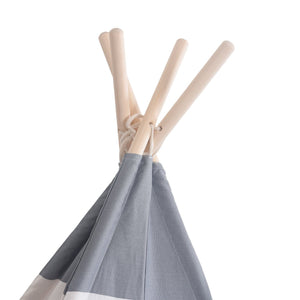 Alcazie Tent/Tepee - Grey and White Striped
