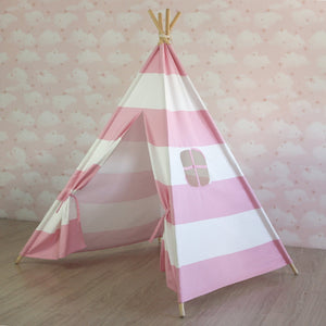 Alcazie Tent/Tepee - Pink and White Striped