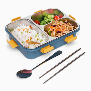Alcazie 3 Compartment Stainless Steel Lunch Box - Kids Park