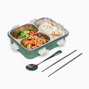 Alcazie 3-Compartment Stainless Steel Lunch Box - Kids Park