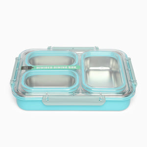 Alcazie 304 Stainless Steel 3-Compartment Lunch Box - Kids Park