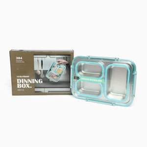 Alcazie 304 Stainless Steel 3-Compartment Lunch Box - Kids Park