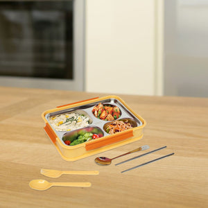 Alcazie Ben duck stainless steel 4 compartment lunchbox- 1000 ml