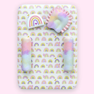 Alcazie 6 Pc Organic New Born Bed Set - Rainbow Dreams