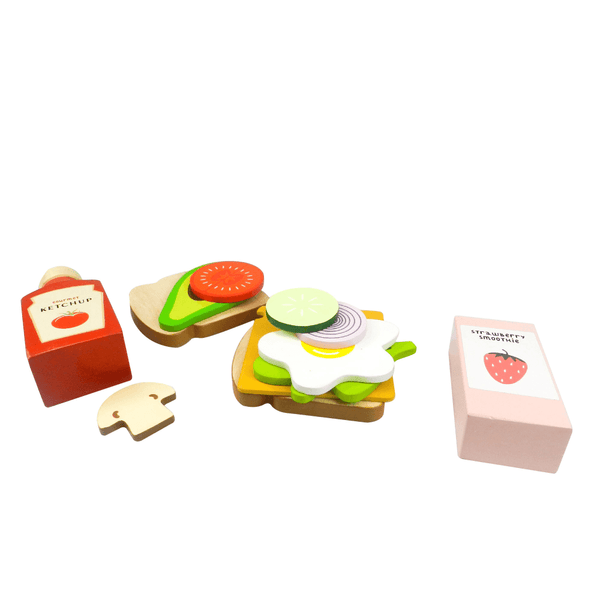 Alcazie Playbox Toasty House Wooden Play Food - 13 Pcs