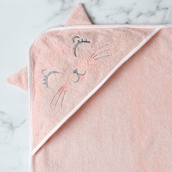 Alcazie Bamboo Cotton Baby Hooded Towel - Kitty