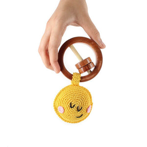 Wooden Crochet Sun Teether and rattle