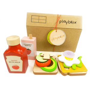 Alcazie Playbox Toasty House Wooden Play Food - 13 Pcs