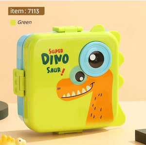 Alcazie 3D Dino plastic 5 compartment, leak-proof,800 ml lunchbox (BPA FREE)