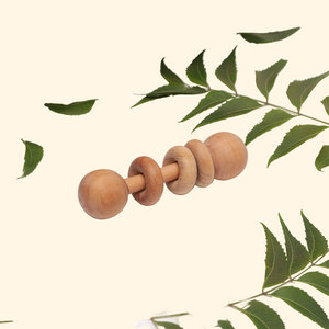 Ariro Wooden Rattle Dumbbell with Rings