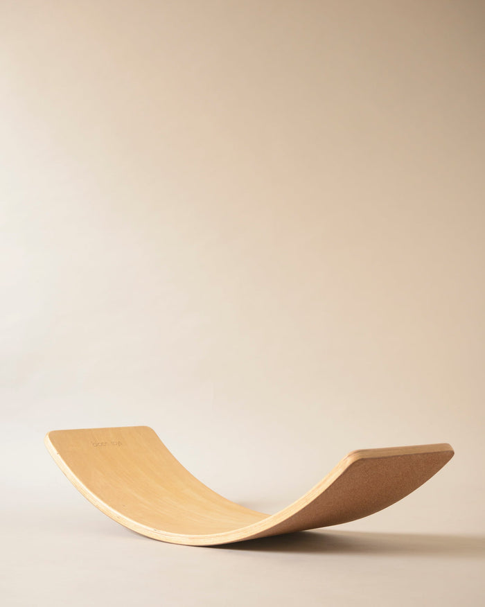 Curvy board 2.0 (Cork-Lined Balance Board in Yellow)