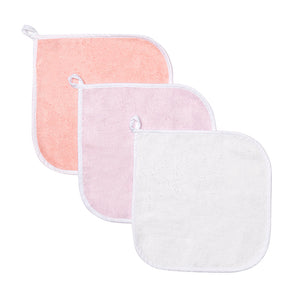 Alcazie Pack of 3 Bamboo Cotton Washcloth - Pink