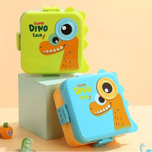Alcazie 3D Dino plastic 5 compartment, leak-proof,800 ml lunchbox (BPA FREE)