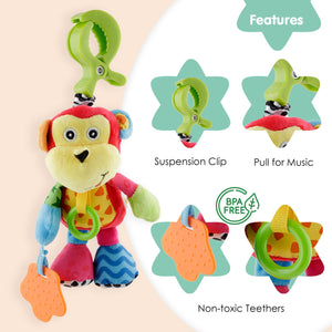 Alcazie Monkey Red Pulling Toy With Teether