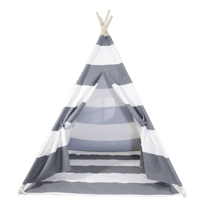 Alcazie Tent/Tepee - Grey and White Striped