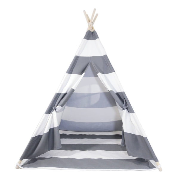 Alcazie Tent/Tepee - Grey and White Striped