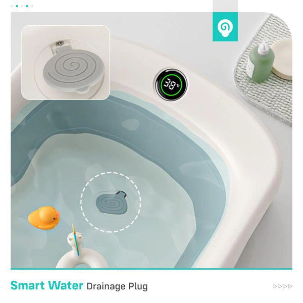 Alcazie Bubble Double Smart Baby Bath Tub With Smart Water Temperature Plug