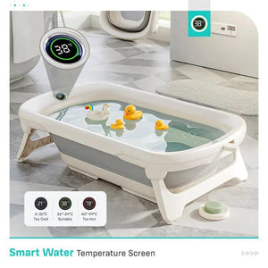 Alcazie Bubble Double Smart Baby Bath Tub With Smart Water Temperature Plug