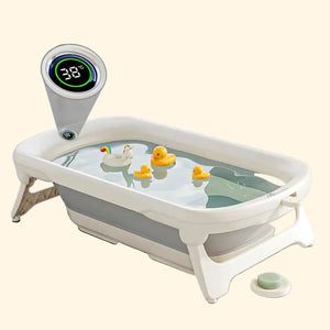 Alcazie Bubble Double Smart Baby Bath Tub With Smart Water Temperature Plug