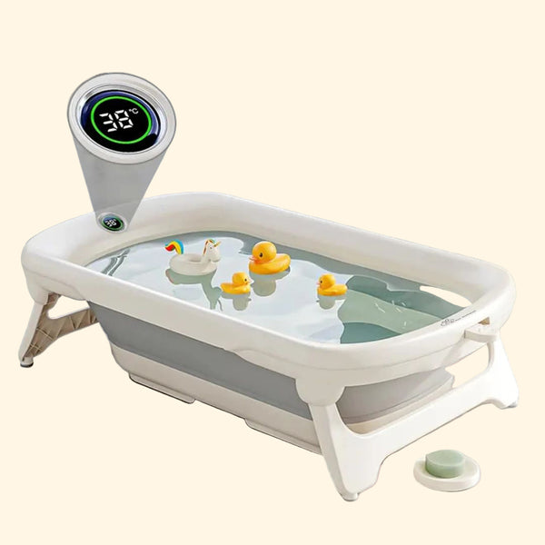 Alcazie Bubble Double Smart Baby Bath Tub With Smart Water Temperature Plug
