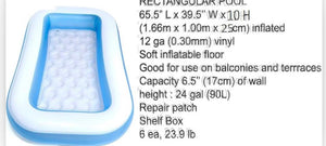 Alcazie Baty Bath tub 6 Ft Large Size Bath tub Without Air Pump - NO AIR Pump I Blue Color