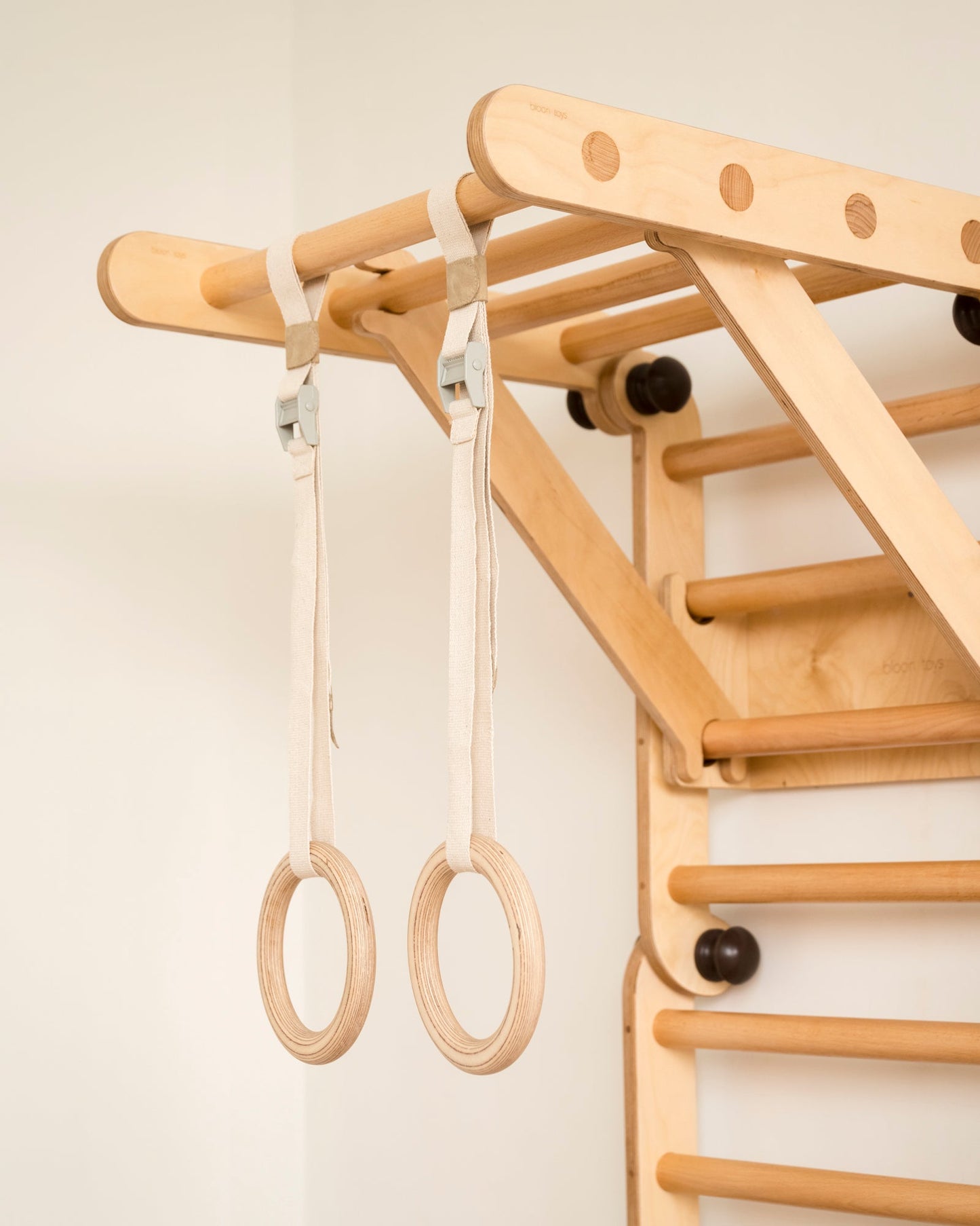 Gymnastic Rings or “Roman” Rings Attachment for Transformable Pikler Triangle