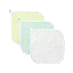 Alcazie Pack of 3 Bamboo Cotton Washcloth -  Blue