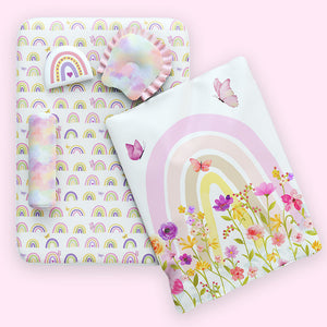 Alcazie 6 Pc Organic New Born Bed Set - Rainbow Dreams