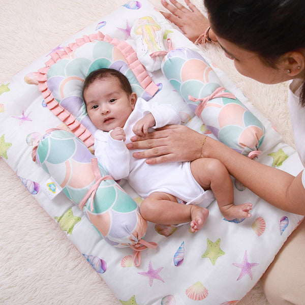 Alcazie 5 Pc Organic New Born Bed Set - Sea Fantasy