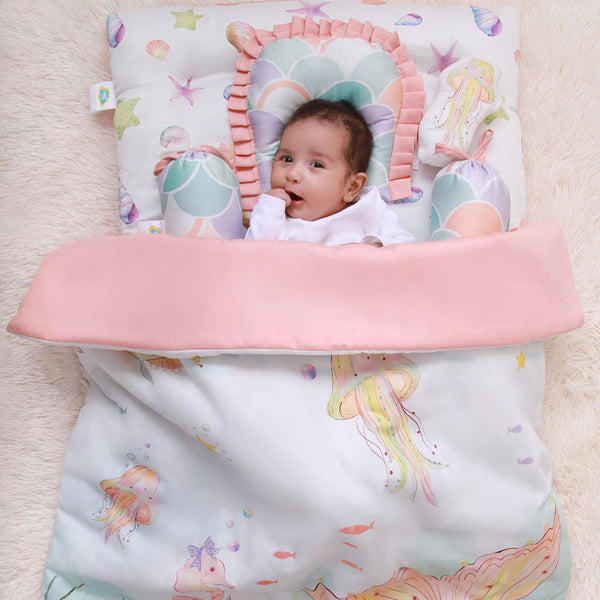 Alcazie 6 Pc Organic New Born Bed Set - Sea Fantasy