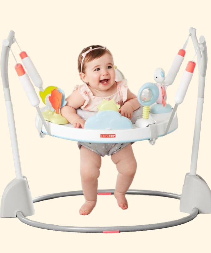 Alcazie Baby Activity Play Bouncer for Baby Ages 4m+ Silver Lining Cloud, Foldable