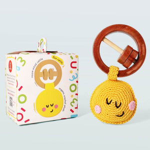 Wooden Crochet Sun Teether and rattle