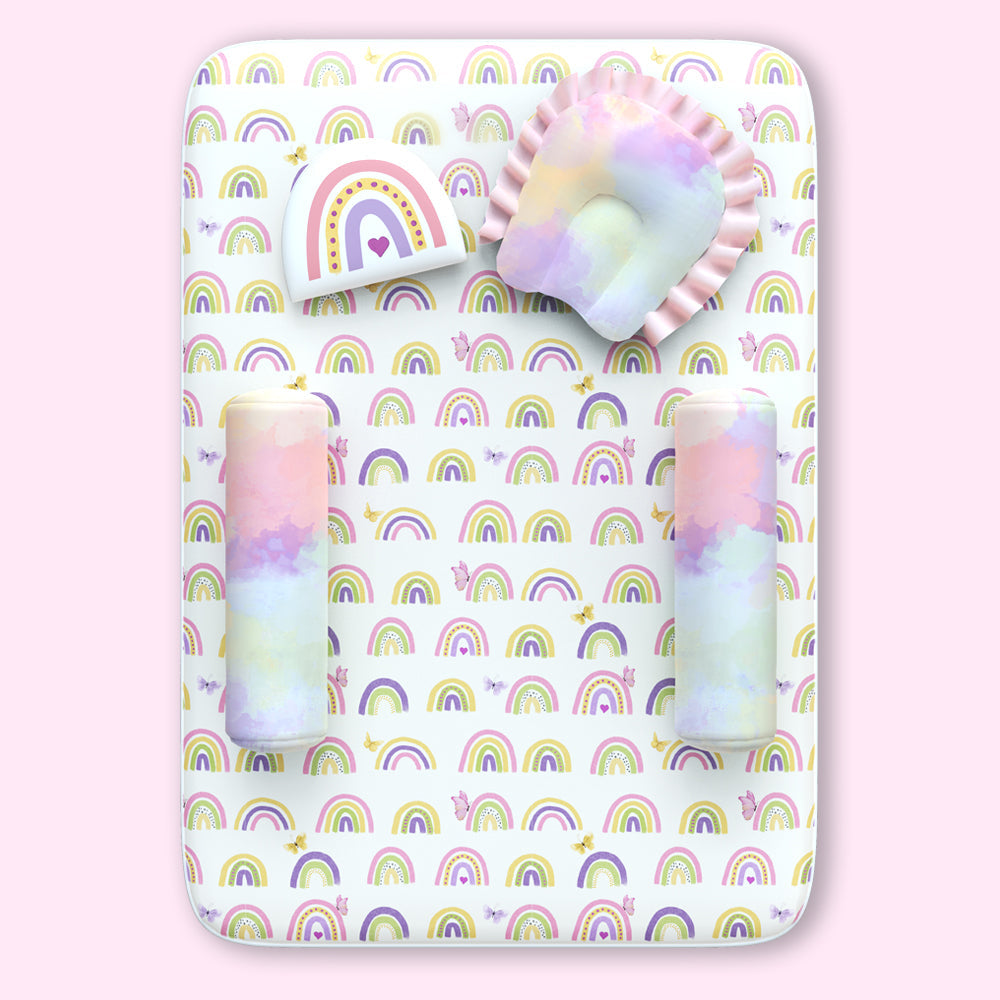 Alcazie 5 Pc Organic New Born Bed Set - Rainbow Dreams