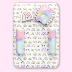 Alcazie 5 Pc Organic New Born Bed Set - Rainbow Dreams