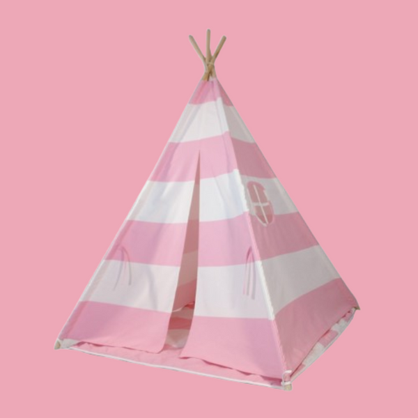Alcazie Tent/Tepee - Pink and White Striped