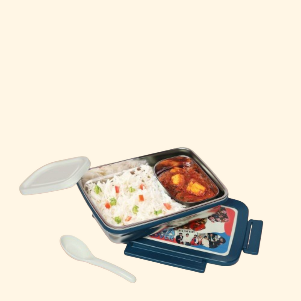 Alcazie Bts Stainless steel 2 compartment lunch boxes : durable and stylish