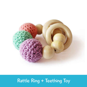 Wooden Teether and Rattle Rings