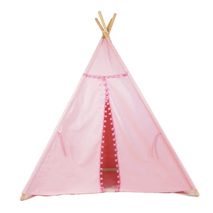 Alcazie Tent/Tepee - Pink with Pom Poms